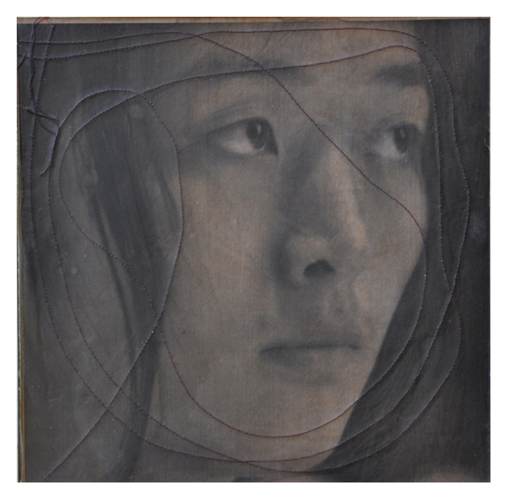 cm 30x30, foto cucita e cera, 2011