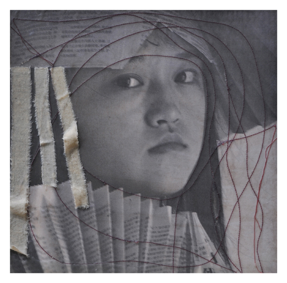 cm 30x30, foto cucita e cera, 2011